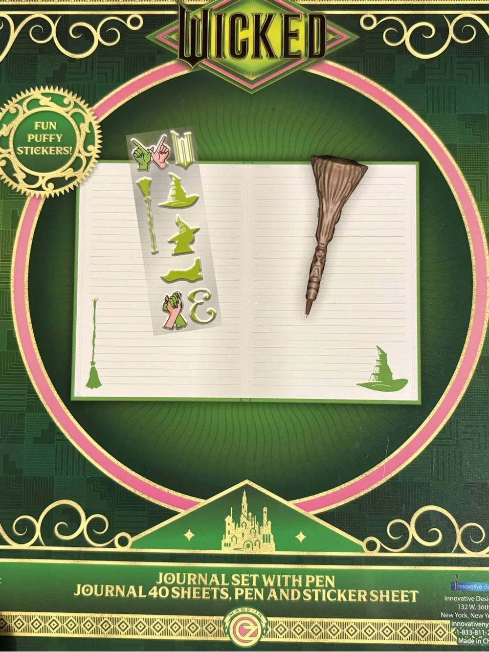 Wicked Green Journal Set with Pen and Sticker Sheet